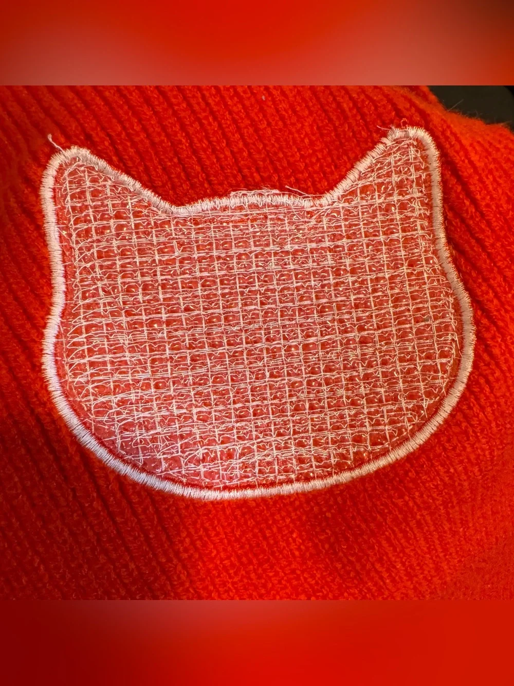 Karl Lagerfeld Paris Sequin Cat Accent Scarf (Red) EUC